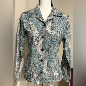 Eden Court Paisley Embroidered Button Down Shirt